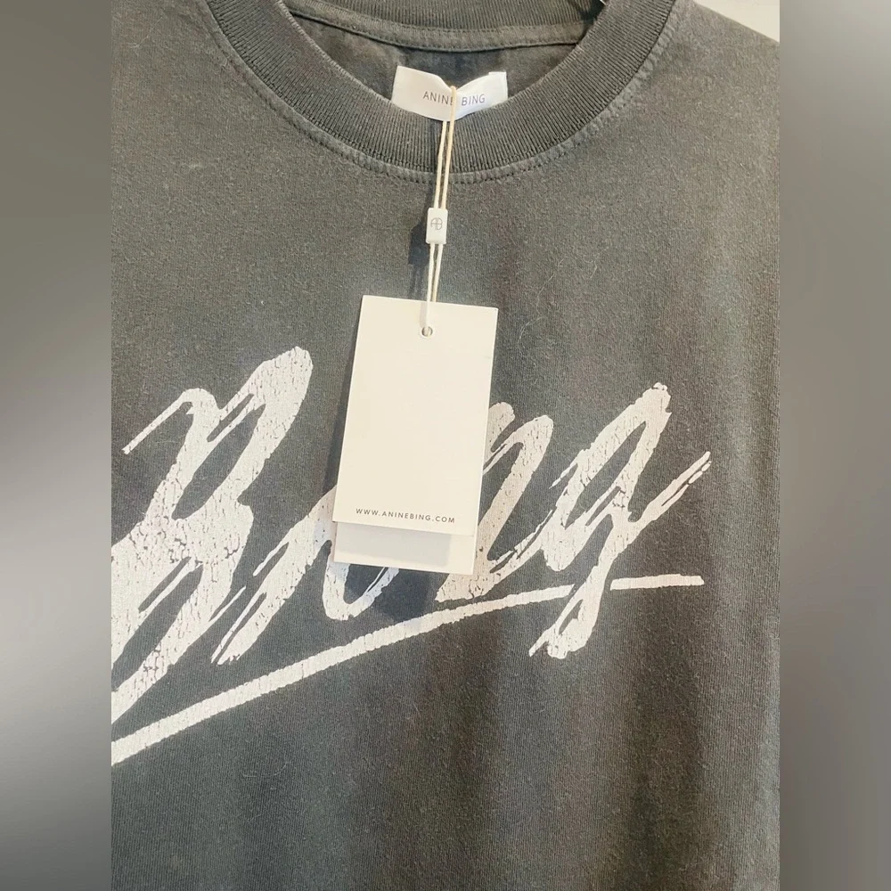 Anine Bing “Lili Tee” Basic Black Short Sleeve - Picture 5 of 7